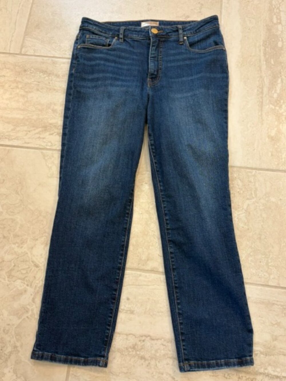 KUT from the Kloth Reese Fab Ab Ankle Straight Leg High Rise Blue Sz 10 Classic - Picture 2 of 8